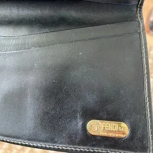 Fendi | Bags | Fendi Pecan Striped Long Bifold Wallet Vintage